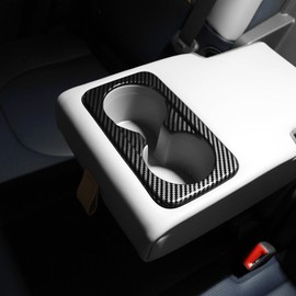 FUEISOF Water Cup Holder Frame Cover Trim for Kia EV3 2024 2025 Accessories (Carbon Fibre)