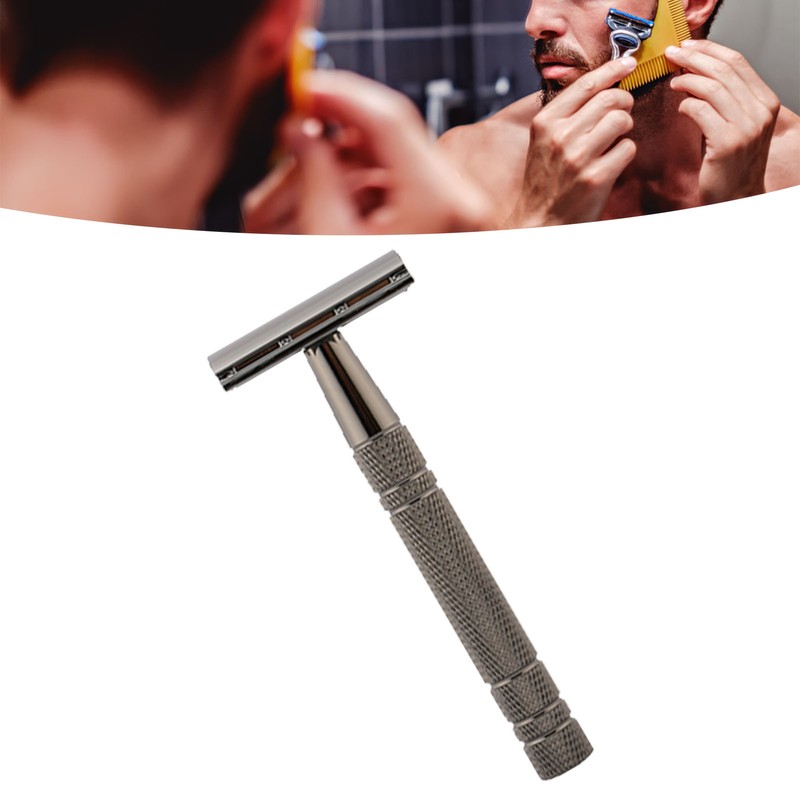 Manual Beard Trimmer 5 Blades Professional Metal Safe Portable Double