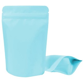 100 Pieces Mylar Bags - 4x6 Inches Mylar Food Storage Bags Resealable Foil Pouch Bags Stand Up Ziplock Bag with Clear Window Bulk Food Storage Bag(Blue)