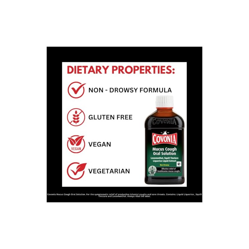 Covonia Mucus Cough Oral Solution, Loosens Chesty Coughs, 300ml