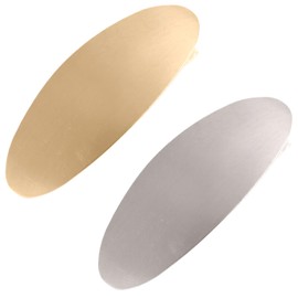 Pack of 2 French Hair Clips, Women's Hair Clip, Bun Hair Clip, Metal Hair Holder Clips, Minimalist Hair Clips, Decorative Hair Accessories for Women and Girls (Silver + Gold)