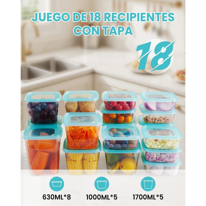 CHEFOLLA Contenedores para Alimentos Recipientes de Plastico de Termorresistente y