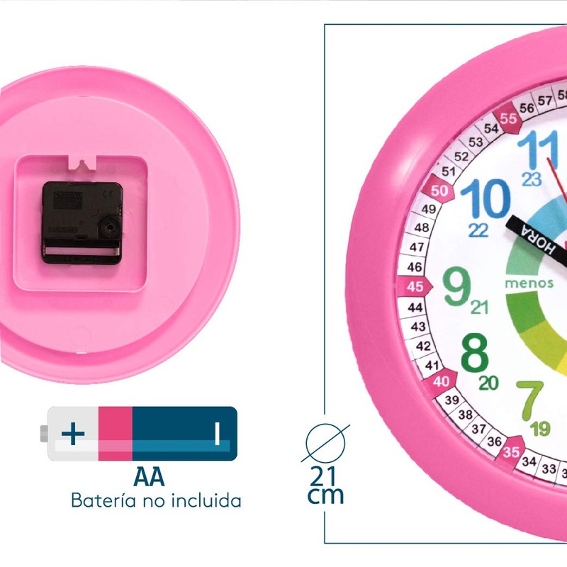 KIDDUS Wall Clock for Children Analogue Time Teacher with Time