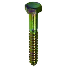 DAIDOHANT 10102785 Chromate Coach Screw [19 Heads] (Nominal Diameter) 0.5 x Length 2.0 inches (50 mm) [Iron] (Approx. 10 Pcs)