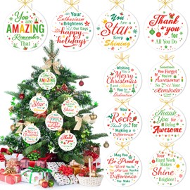 HOWAF 10pcs Employee Christmas Thank You Ornament for Coworkers, Acrylic Christmas Hanging Plaque Keepsake May You Be Proud Appreciation Gifts for Nurse Teacher Office Home Xmas Tree Decor