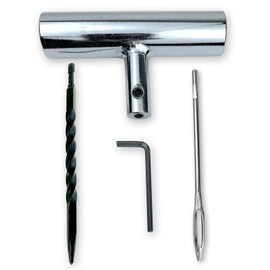 TYK Industries Metal T-Handle Split Eye Needle Tire Plug Repair Tool with Hardened Steel Spiral Tire Reamer and Allen Wrench