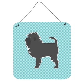 Caroline's Treasures BB3748DS66 Affenpinscher Checkerboard Blue Wall or Door Hanging Prints Aluminum Metal Sign Kitchen Wall Bar Bathroom Plaque Home Decor, 6x6, Multicolor