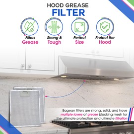 Range Hood Filter Replacement 12" x 10.5" for W10169961A Whirlpool Vent Hood Filter - Aluminum Mesh Stove Vent Filter - Blocks and Filters Kitchen Air Grease in Oven Overhead Exhaust Fan (1-Pack)