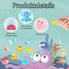 ZexJpr Mini Resin Figures, 50 Pieces Sea Animals Decoration Set, Realistic Miniature Animals Set Made of Resin for DIY Aquarium, Garden Party, Guest Gift, Ornament for Miniature Landscape