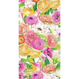 IHR Ideal Home Range Dinner Napkins Disposable 3-Ply Paper Hand Towels, 8.5" x 4.5", Garden Bouquet, 16-Count