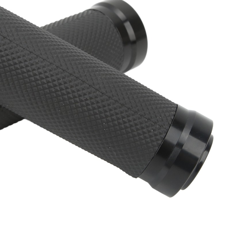 1 Pair 25mm Motocycle Handlebar Grips Black Comfortable Grasp Anodized