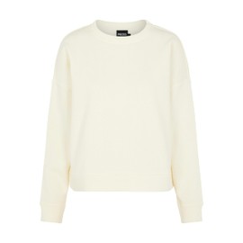 PIECES Women's Casual Sweatshirt, White Pepper