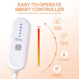 LUZARTA Electric Blanket Twin Size 62"X84" Yellow - Soft Thick Warm Sherpa Heated Blanket for Winter with 5 Fast Heating Levels & 10hrs Auto Off for Women, Washable & ETL Certified for Office, Bed