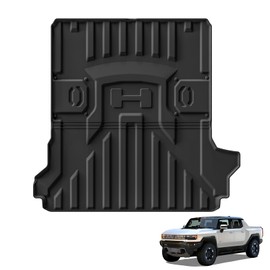 SMABEE Truck Bed Mat for GMC Hummer EV Pickup Truck 2025 2024 2023 2022 All Weather TPE Bed Liner Heavy Duty Cargo Trunk Mat Protection Pad Interior Accessories Black