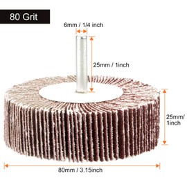 5 Pack Sanding Flap Wheel 3.15x1x 1/4 inch Shank Mounted Flap Wheels 80 Grit Aluminum Oxide Abrasive Flap Grinding Wheels for Remove Rust, Weld Burr Polishing Flat - Fit for Most of Drill