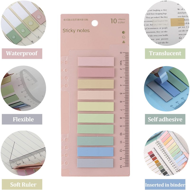 1320pcs Sticky Tabs, Color Writable Morandi Sticky Tabs, Repositionable Translucent