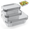RUIXUE ® Foil Trays with Lids,Aluminium Foil Trays 1750ml/700ml/410ml/10pcs Each,Reusable