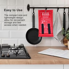 Emergency Fire Blanket for Kitchen, Fireproof Blanket Fire Extinguishers for The House, 2-Pack