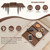 GEHE Bamboo Sofa Arm Tray, Foldable Couch Arm Tray Side
