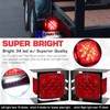 LINKITOM 12V Submersible Square Led Trailer Light w/Steel Mounting Boxes
