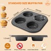 Barlket 4-Cup Muffin Pan, Total 12 Cups Muffin Tin Nonstick