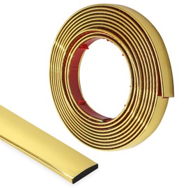 Murtenze 10 ft Peel and Stick Trim, Waterproof Molding Trim Self Adhesive Trim, Flexible Borders for Walls/Backsplash(Gold)