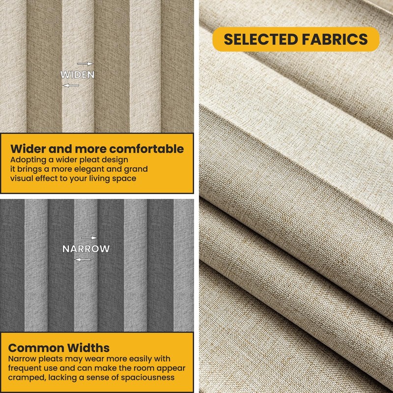 AJAZZ 100% Blackout Curtains for Sliding Glass Doors, Extra Wide