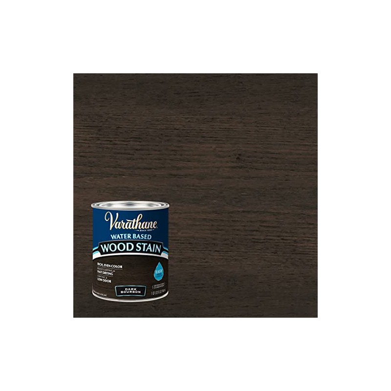Varathane 384357 Water Based Wood Stain, Quart, Dark Bourbon