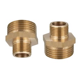 MiJunHD 2PCS Brass Reducer Connector | BSP Male Thread G3/8≈16.2mm≈0.64inch to G3/4≈25mm≈1inch | Pipe Thread Reducing Joint Plumbing Adapter for Pipe Connection Converting