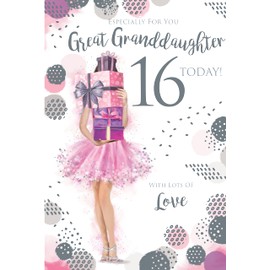 For You Great Granddaughter 16 16th Today Happy Birthday Card Lovely Verse