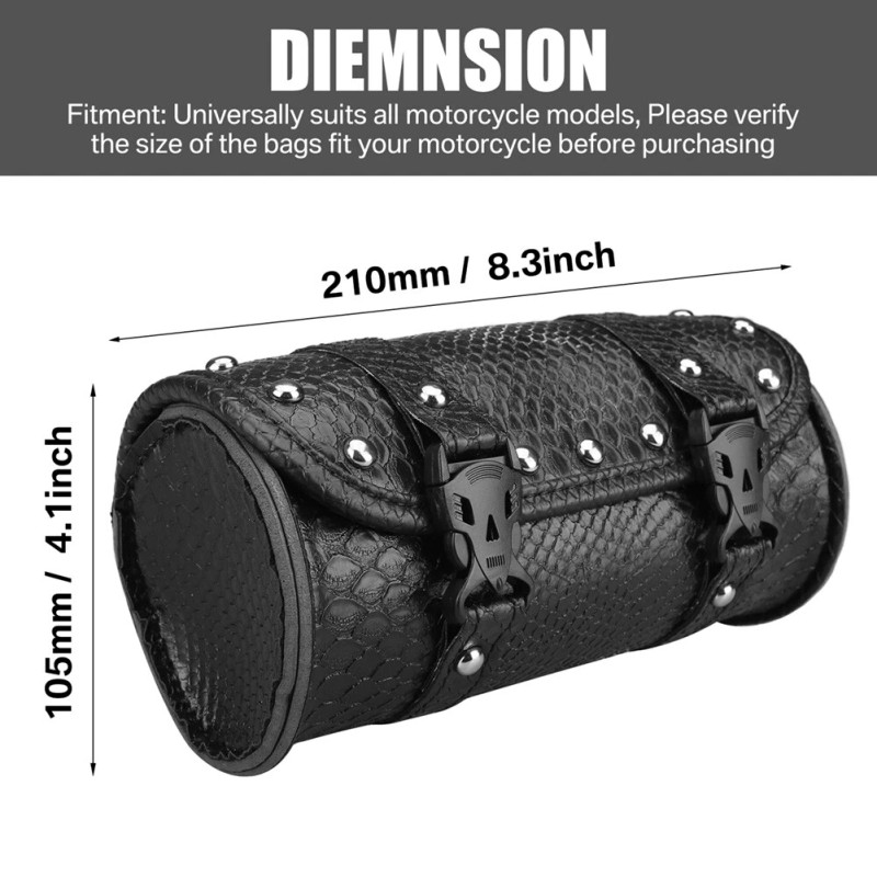 Motorcycle Front Fork Tool Bag Pouch Storage Luggage SaddleBag Leather