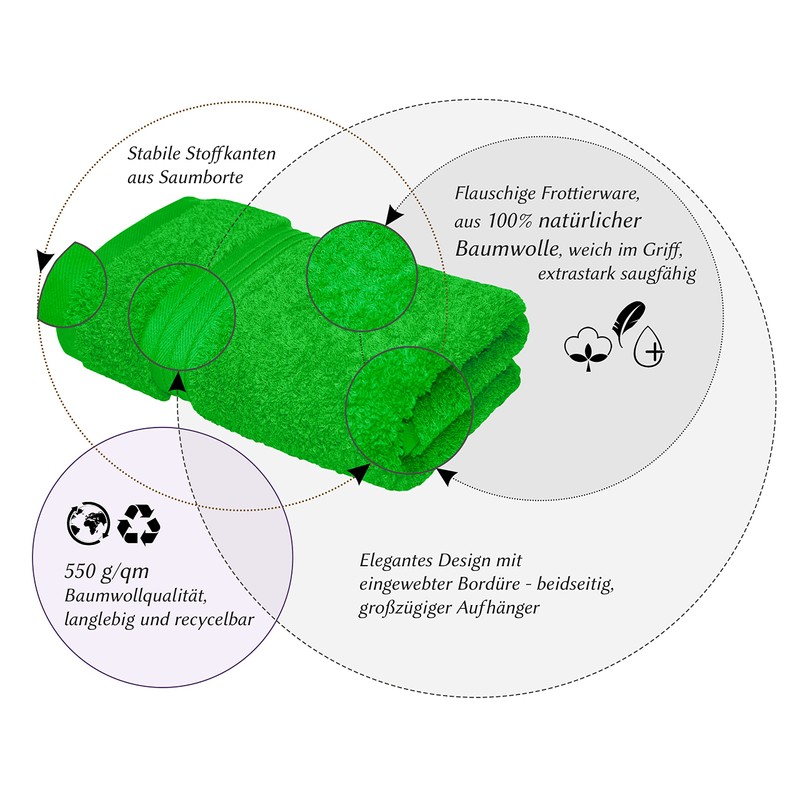 Lashuma Towel, 50 x 100 cm, Forest Green, Soft Linz