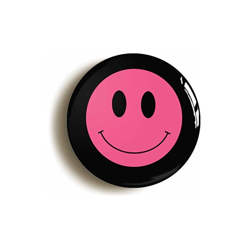 Ozorath PINK HAPPY SMILING ACID HOUSE EIGHTIES BADGE BUTTON PIN
