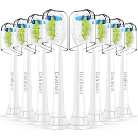 Dealswin Compatible Replacement Brushes for Phillips Sonicare Replacement Brush, Regular Size, 8 Pieces, Compatible with Diamond Clean, Easy Clean, Protective Clean, etc. White