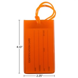2 Packs Colorful Flexible Travel Luggage Tags for Baggage Bags/Suitcases - Name ID Labels Set for Travel - Orange