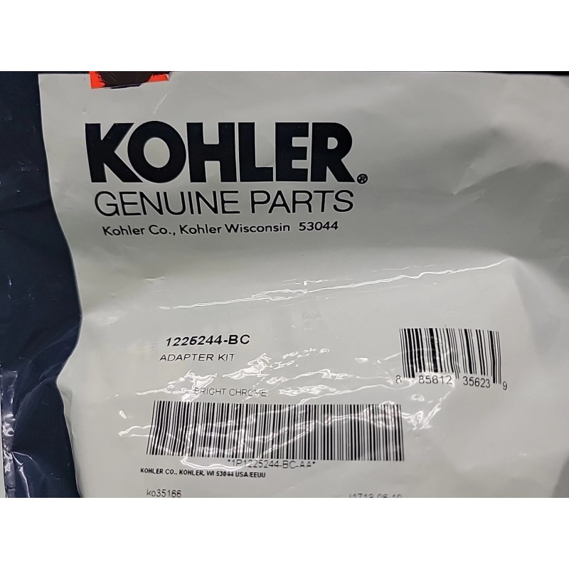 KOHLER Replacement Part, Bright Chrome 1225244-BC Adapter Kit. Factory Sealed