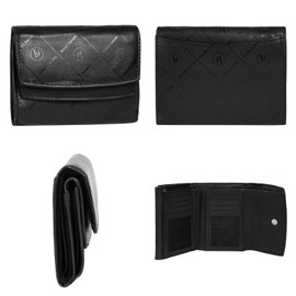 bruno banani 021906 Women's Real Leather Wallet, Modern Wallet, RFID Protection, 15 Compartments, Press Stud Closure, Elegant Wallet, black, Unit size, Classic