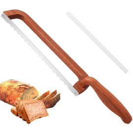 Ittnim Bread Knife for Homemade Bread, Sourdough Bread Cutter, 15" Wooden Bread Bow Knife with Improved Grip, Thickened Stainless Steel Blade Easy to Cut Sourdough Bread, Baguettes and Fruits