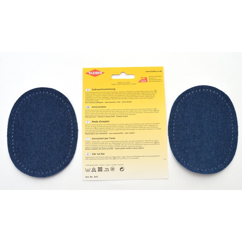 Kleiber Denim Jean Repair Patches, Dark Blue