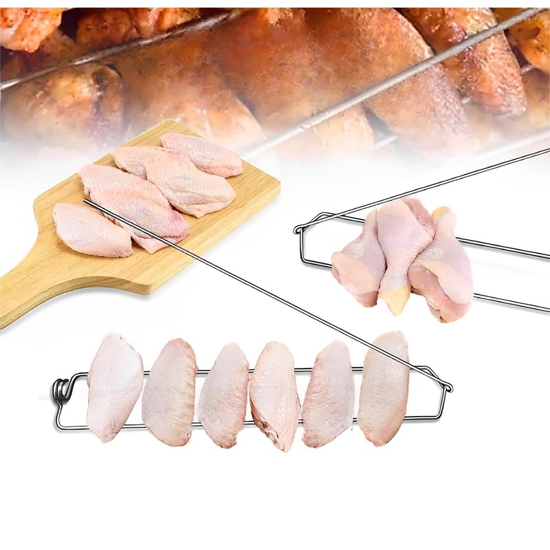Chicken Wing BBQ Fork 4 Pack, Wing Rails for Grilling