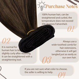 Brown Weft Extensions Thick Hair Extensions LaaVoo Sew in Weft Real Hair Extensions Balayage Darkest Brown Ombre Light Brown Hair Weft Remy Extensions Straight Bundel Hair Extensions 100g 20 Inch