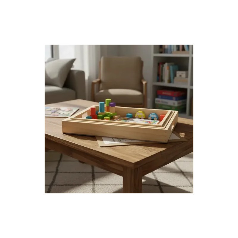 Set De Bandejas Apilables Estilo Montessori