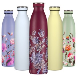 B2DO Stainless Steel Drinking Bottle, 750 ml, Oriental Cosmos, Reusable Vacuum Metal Thermos Flask, Water Bottle, Leak-Proof Insulated Thermos Flask, BPA-Free Insulated Flask for Sports, Office