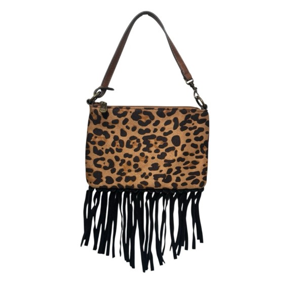 Justin NWT! Justin Cheetah Red Western Fringe Convertible Mini Shoulder