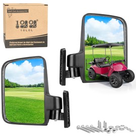 Universal Folding Golf Cart Side View Mirrors for EZGO, Club Car, Yamaha