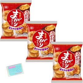 Ｍｏｎｏｌｏｇ Sｔｙｌｅ 亀田製菓 亀田のまがりせんべい まろやか醤油味 16枚入 ×3袋セット ★スラスラ本舗オリジナルポケットティッシュ付き★