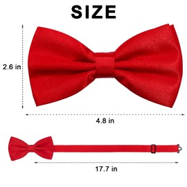 Vyxoran Men's Solid Pre-Tied Bow Tie Adjustable Formal Tuxedo Bowtie for Men Satin Neck Bow ties for Wedding Party Business