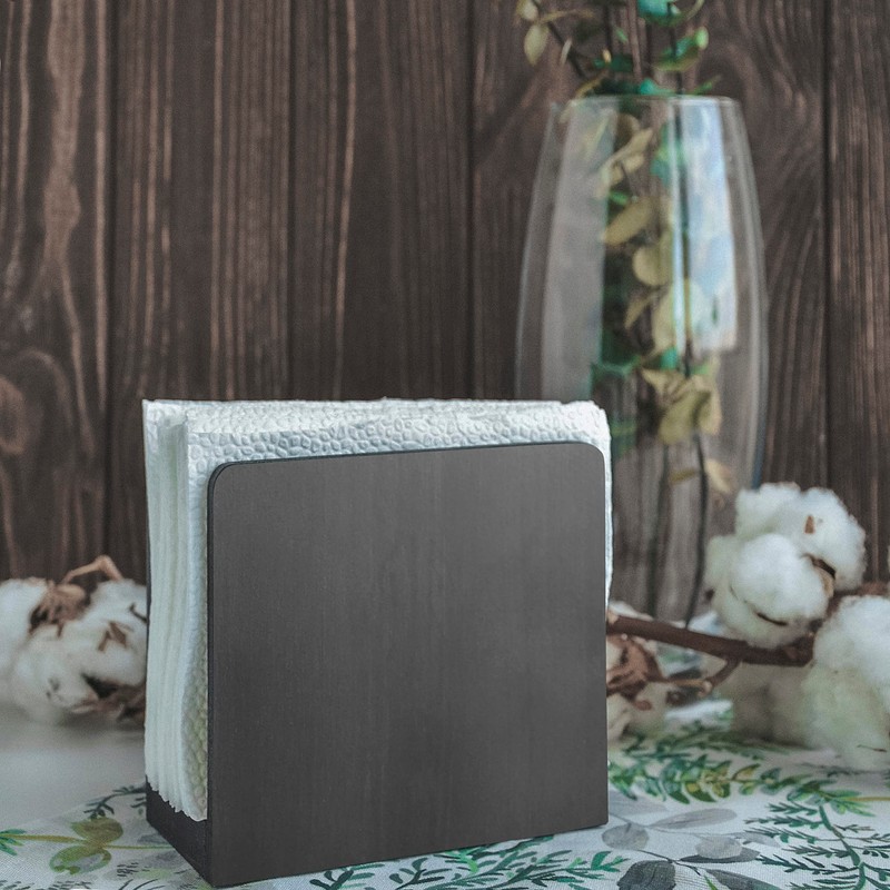 Napkin Holder Black Wooden - Wooden Black Napkin Holder for