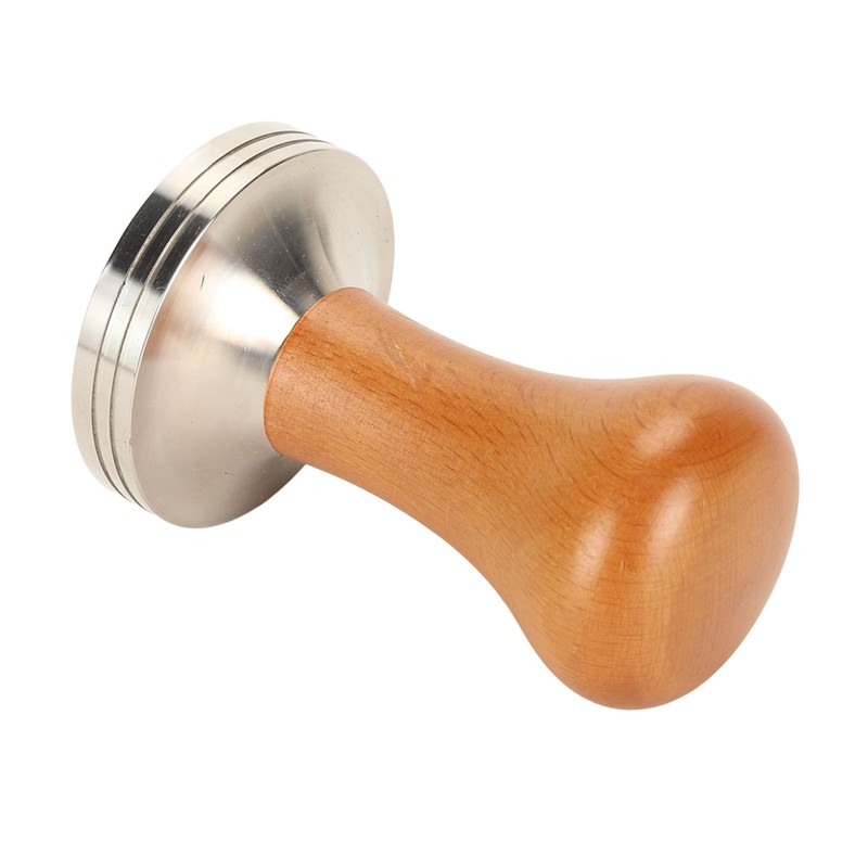 Coffee Tamper Solid Wood Handle Stainless Steel Easy to Use