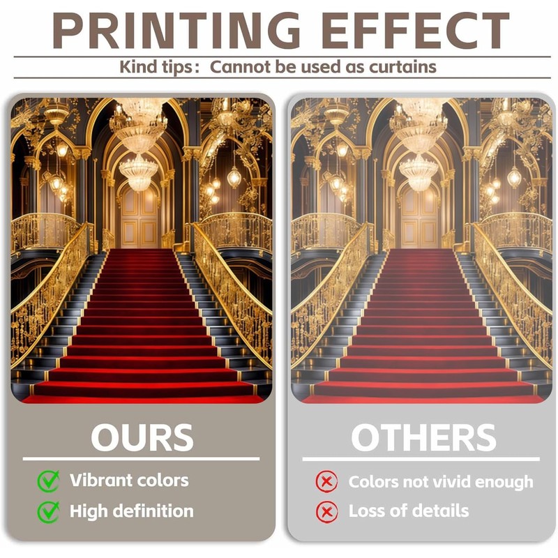 Red Carpet Backdrop 10x8ft Luxurious European Palace Backdrop